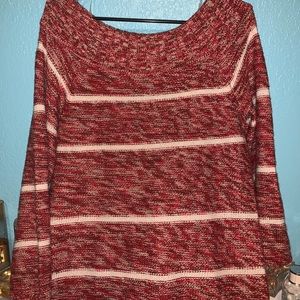 Red and white sweater